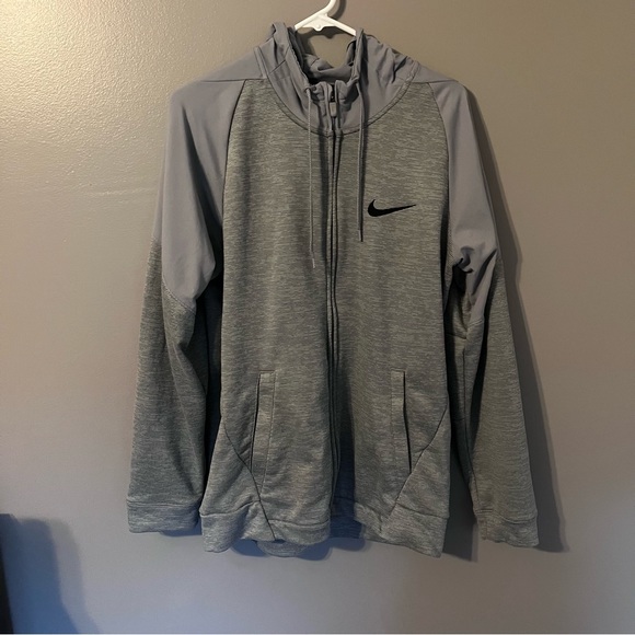 Light grey Nike full zip hoodie - Picture 1 of 4